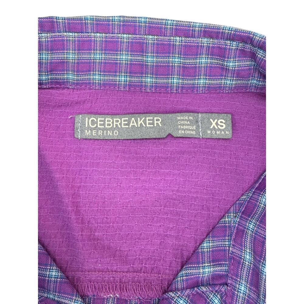 ICEBREAKER Terra LS Plaid Women's Long Sleeve Shirt Size XS - Picture 7 of 8